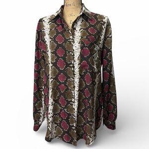 Buddy Love Multicolor Animal Print Blouse. EC Size Small
